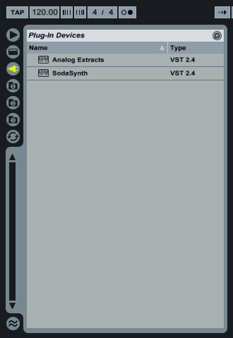 Ableton Plug-in Devices Tab