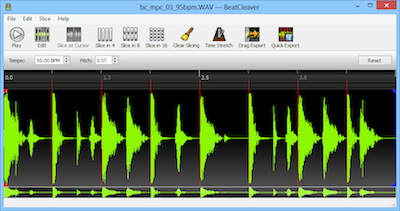 You can slice a file quickly into 4, 8, or 16 equal pieces using the slice template buttons in the toolbar.